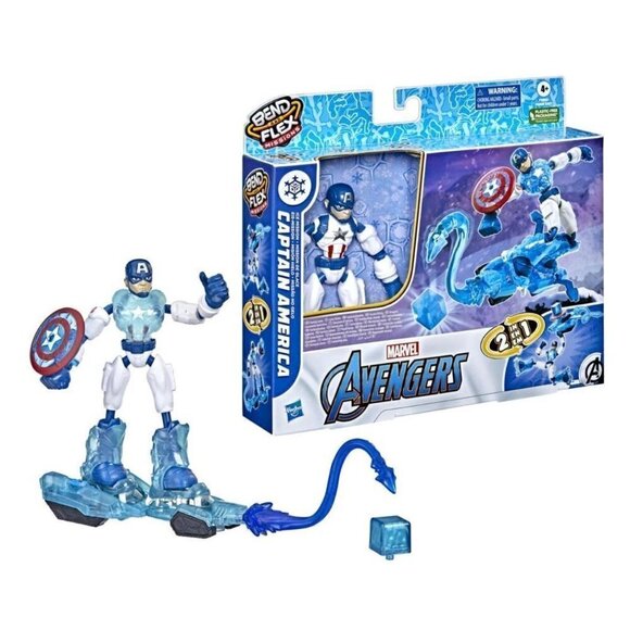 Marvel Avengers Bend and Flex Missions Captain America Ice Mission Figure - Picture 1 of 9